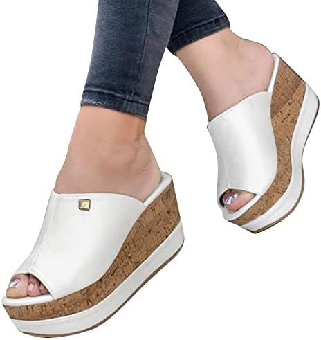 Sandálias sólidas da moda de plataforma sandálias de cunha sapatos coloridos sapatos de cunha romana conforto sandálias