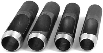 Nova junta de couro LON0167 apresentava cinto de cinta de cinta oca de eficácia confiável conjunto de ponces de punção diy ferramenta preto 4 em 1