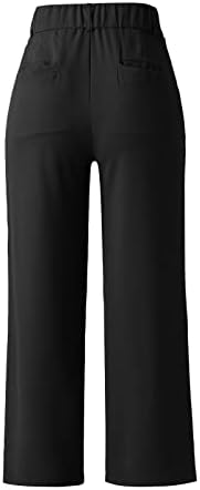 Calças de linho Niantie para mulheres Palazzo Plus Size calça de tamanho grande verão Cropped Summer Plus Tamanho 2023 Calças