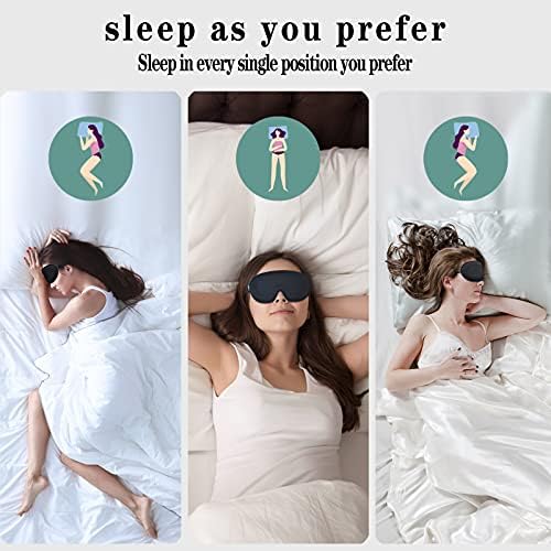 Máscara do sono Inidea, homens homens 2021 Atualizou a máscara de máscara de olho 3D de bloqueio de luz, máscara de dormir adaptável