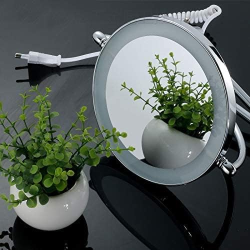 Espelho de maquiagem montado na parede espelho de banheiro espelho de parede 3x espelho cosmético espelho de dupla face extensível LED para banheiro, spa, conectar -se, cromo