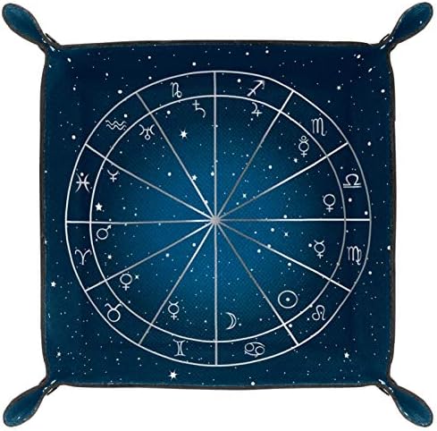 Lyetny Zodiac Stary Sky Constelação Organizador Bandeja Caixa de armazenamento CABELA CABELA CADDY Desktop Alteração de tecla Caixa Caixa Caixa Bandejas de bandeja manobrista, 20.5x20.5cm