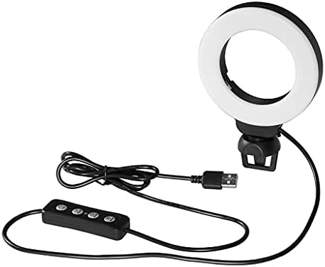 N/A Video Conference Light 4 '' 10cm Selfie Ring Light para laptop PC Webcam Light com clipe