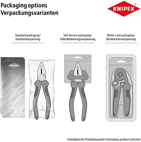 Knipex Pliers Chaves XS Alicatempo e uma chave inglesa em uma única ferramenta, com superfície áspera de cromo, gravado e em gravação