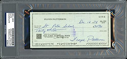 Floyd Patterson autografou 3x6 Verifique o estoque de PSA/DNA 211269 - Assinaturas de corte de boxe