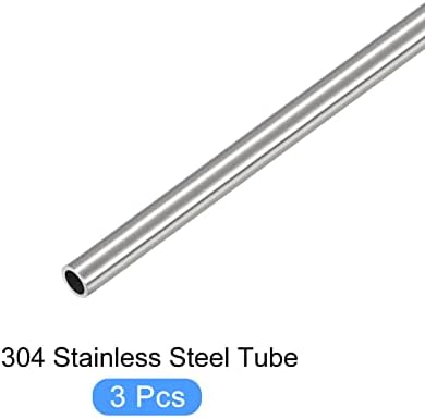 Metallixity 304 Tubo de aço inoxidável 3pcs, tubulação reta - para móveis para casa, máquinas
