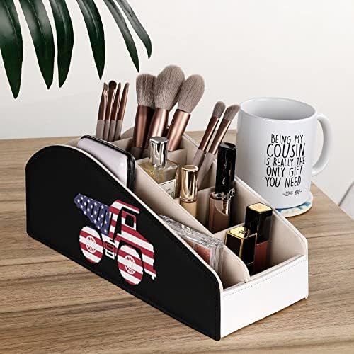 American Flag Truck Remote Control titular PU Organizer Box com 6 Compartamentos Caixa de armazenamento para quarto da sala