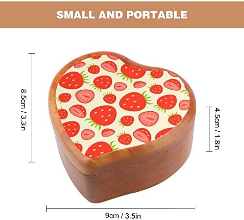 Strawberries Pattern Heart Music Box Wooden Musical Caixas Melhor Presente para Aniversário de Natal Aniversário