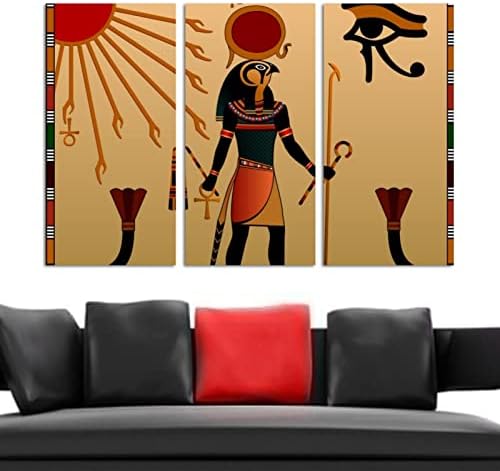 Arte de parede para sala de estar, pintura a óleo na tela grande religião emoldurada da arte antiga do Egito para a decoração do quarto de casa 24 x48