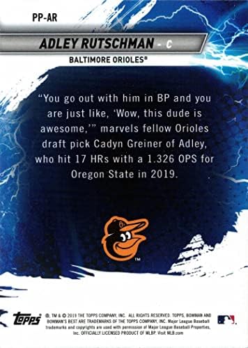 2019 Best Power Producers pp-ar Adley Rutschman Baseball Card Orioles