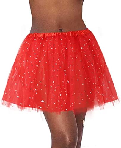 DMAIY Mulheres tutu Saias clássicas elásticas de tule de tule camada Teen Ballet Dance Skirt Papticoat for Party Christmas Costume