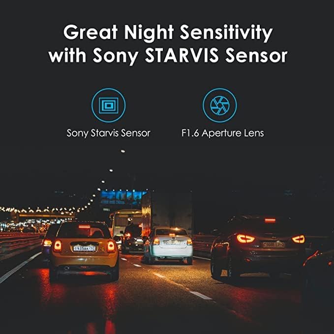 Hawkevo 4k Dual Dash Cam, frente/traseira, com GSP, velocidade, sensor G, Super Night Vision, gravação de loop, modo de estacionamento,