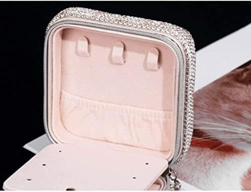 Caixa de anel de viagem caixa caixa de jóias de jóias de diamante de mão de mão caixa de jóias portáteis para meninas e mulheres,