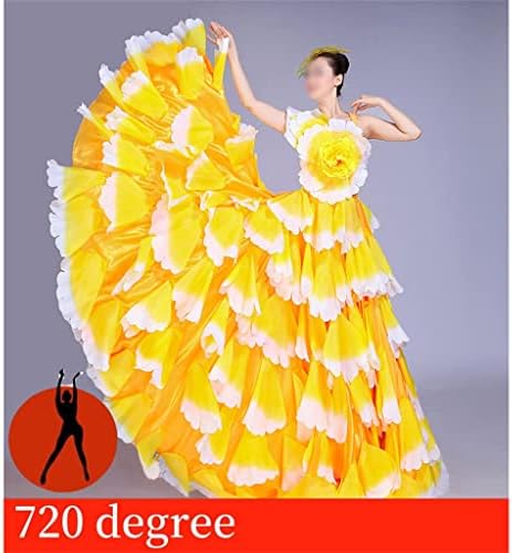 Vestido de festa feminino ccbuy vestido de petal de petal vestido de tourada espanhol vestido de dança de dança longa vestido de dança de baile