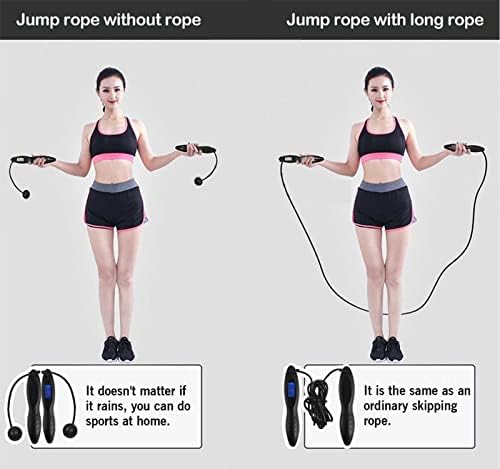 Pular corda com uma corda de salto digital ajustável com contador com cenário de contador de calorias e tempo, salto de cordas