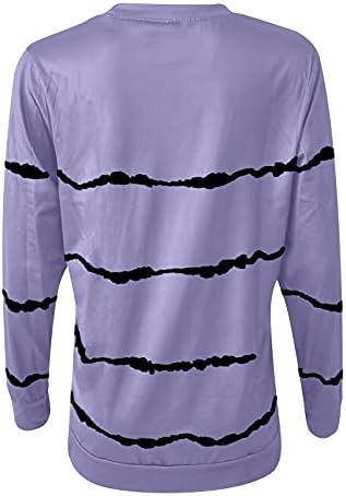 Aboser Womens Fall Fashion 2022 Camisetas de manga longa Casual Casual Crewneck Blouse Block Block Sweatshirt Louse