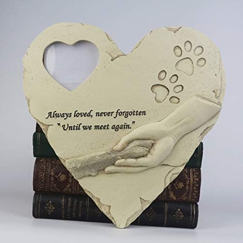 Pedras Memoriais de Pet Stones em forma de coração Hemotão Grave simpatia de Pet Memorial Gifts com impressões de pata em memória de cachorro ou gato