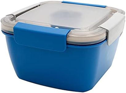 Contêiner de almoço de salada azul de Montmor, recipiente de salada de 52 onças com 3 compartimentos, recipiente de salada