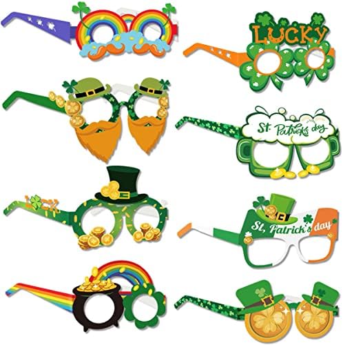 EyeGlasses do dia de S.Patrick Glitter Irish Decorative EyeGlasses Frame Photo Prop Frame Phot Prop para o São Patrick Favors