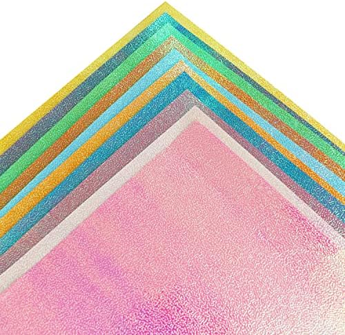 Papel de origami brilhante yyangz 100 folha 10 cores papel iridescente quadrado, papel de decoração, papel dobrável quadrado glitter