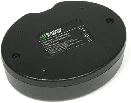 Bateria de energia Wasabi e carregador duplo para Nikon EN-EL20, EN-EL20A