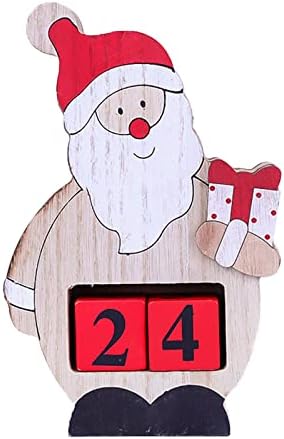 Ornamento de Natal Cool Número do advento de Natal Countrowar calendário de madeira Número quadrado Número de comprimido Decoração do calendário Decoração do escritório de decoração do escritório de decoração contagem regressiva quadrada rotativa