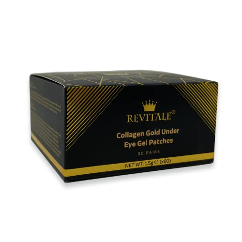 Revitale Gold Under Eye Collagen Gel Mask, nutre, empresas e hidratos, olhos inchados e olheiras, ácido hialurônico