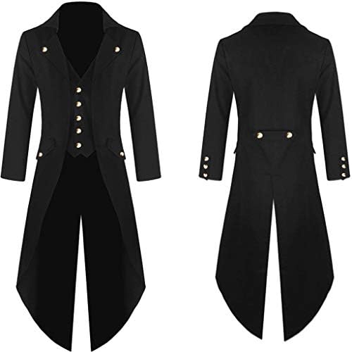 Jaquetas de inverno para homens Men Vintage Punk Gothic Retro Dress Coat Moda Moda Menina Lão Limpa Lineada