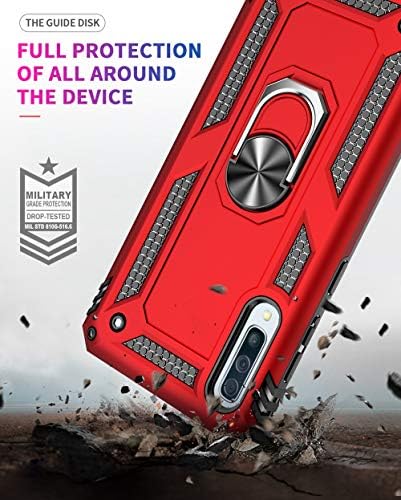 Dishibei Grade Military Drop Impact para Samsung Galaxy A50 Case 360 ​​Metal Roting Roting Kickstand Suport Magnetic Car