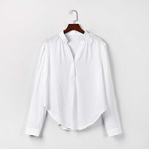 Camisa de manga comprida de pescoço feminina Tamas de manga casual Button Button Blogas Bloups Bloups Coat Shacket