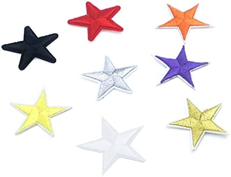 Patchos de estrela do QXEXE 28 PCs, estilos de estrelas variados Bordados de cadeira de costura/ferro no remendo roupas de vestido