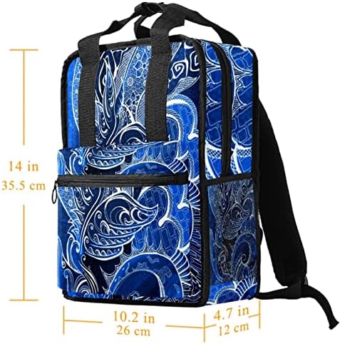 Tbouobt Travel Mackpack Laptop Laptop Casual Mochila Para Mulheres Homens, Pintura Tradicional de Phoenix Azul étnico