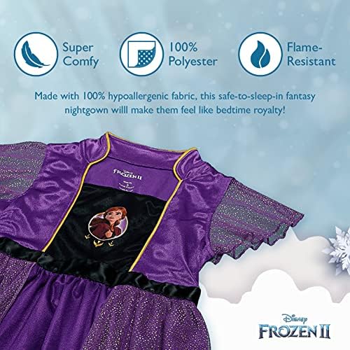 Disney Girls Little Frozen Fantasy Nightgown, Elsa-2 Classic, 4