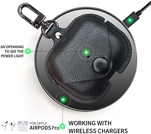 Modos Logicos Charging Case Caso para Apple Air Pods Pro, Caso de couro com Snap -Fastener seguro compatível com Apple AirPods Pro 1st