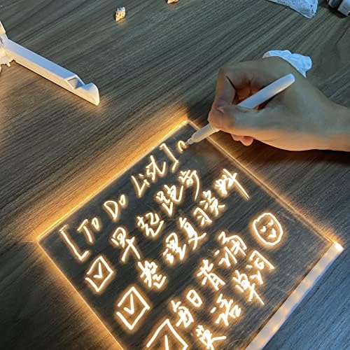 Operitacx Small Dry Erase Board Small Apager Dry Apaço ACRYLIC Dry Erase Board Placa LED LED LED MEMO COBTELHO AWITH