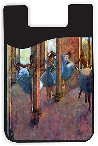 Dançarinos de Edgar Degas em design azul - Bolsa de carteira de cartão de crédito adesivo de silicone 3M para iPhone/Galaxy