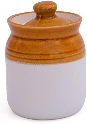 Jarra de cerâmica decorativa com tampa para despensa de cozinha bancada para casa de jantar acessórios condimentam picles