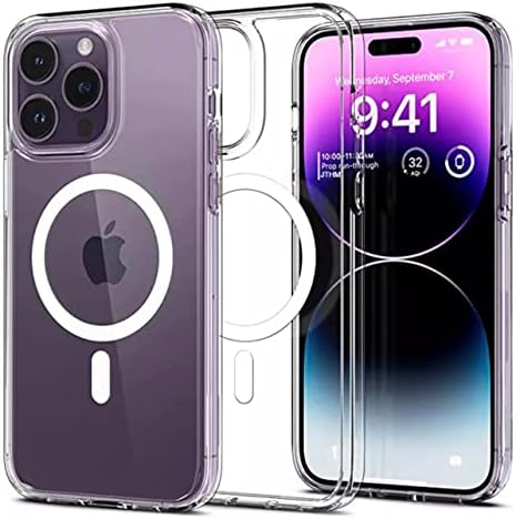 [2023 Novo] iPhone 14 Pro Max Clear Case, compatível com MagSafe. Proteção de queda de grau militar [não amarelado], suporta carregador sem fio