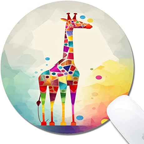 Shencang Blue Gaming Round Mouse Pad com superfície colorida de giraffe zx078