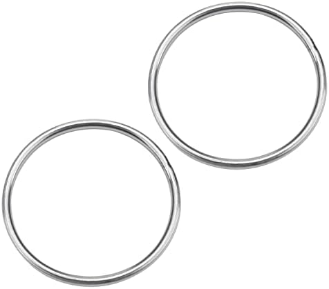 Mromax 2pcs 201 aço inoxidável o anel de 1,97 od x 0,12 de espessura de espessura anéis redondos soldados sem costura