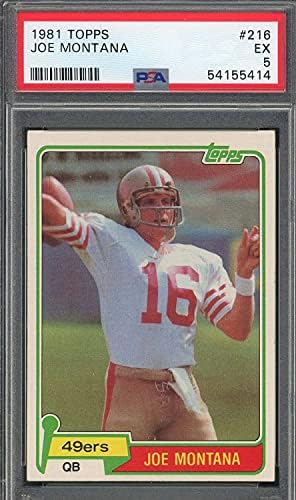 Joe Montana 1981 Topps Football Rookie Card 216 PSA 5 classificado 5