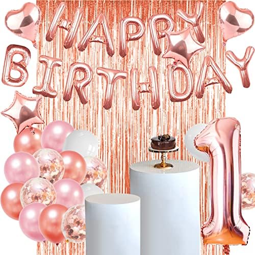 Decoração do 1º aniversário de menina bebê Primeiro aniversário decorações menina garoto rosa 1 balão para o primeiro aniversário de