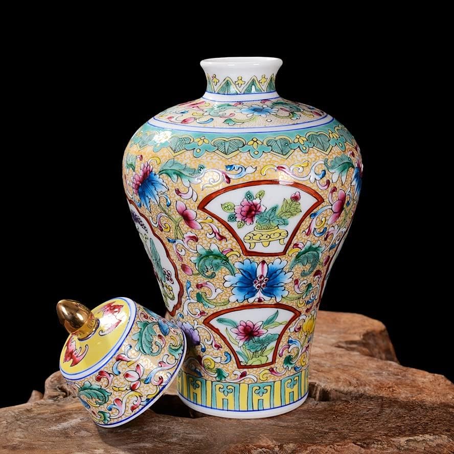 Irdfwh antigo estilo chinês nobre porcelana nobreza de porcelana decoração de decoração de ouro jarra de gengibre cerâmica