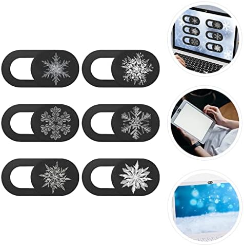 Solustre Computer Camera Computers Laptops 12pcs Slide Blocker Blocker Privacy Snowflake webcam para laptop Capa de computador