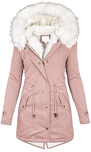 Oiumov casacos para mulheres, casacos de inverno para mulheres 2022 Moda plus size comprimento comprido jaqueta de espessura longa casacos de pele falsa