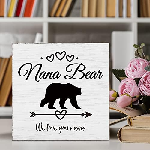 Melhor Nana Ever White Wood Box Sign, presente de aniversário para mamãe, Nana Wooden Block Plate Box Sinais, Presentes do Dia das Mães