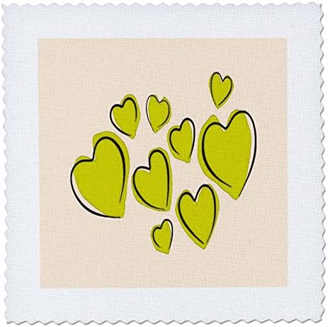 3drosrose corações fofos punhados punhados em negrito doodle romântico - quadrados de colcha