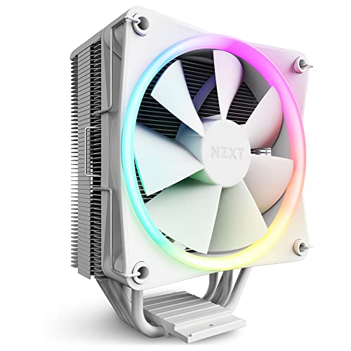 NZXT T120 CPU Air Cooler - RC -TR120 -W1 - RESIDER LIFICADO COMPLETA DE CPU - Tubos de cobre condutores - rolamentos dinâmicos de fluido - AMD e compatibilidade da Intel - Branco