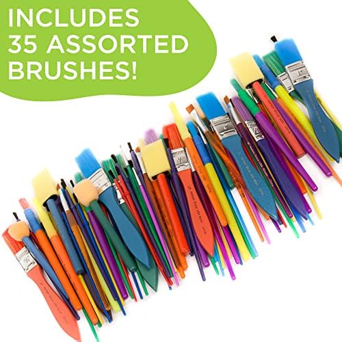 Horizon Group USA Binco Brushes -35 Todo o Patrue Pack Pack Pack -Inclui 8 tipos diferentes de escovas, ótimas com aquarelas, tintas