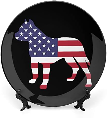 Placa decorativa de cerâmica pendurada com bandeira americana